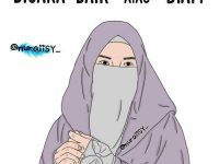 Gambar Kartun Muslimah Bercadar Bicara Baik atau Diam