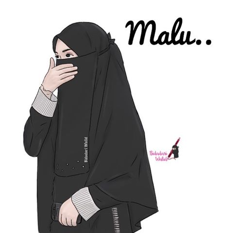 Gambar Kartun Muslimah Bercadar Melestarikan Malu