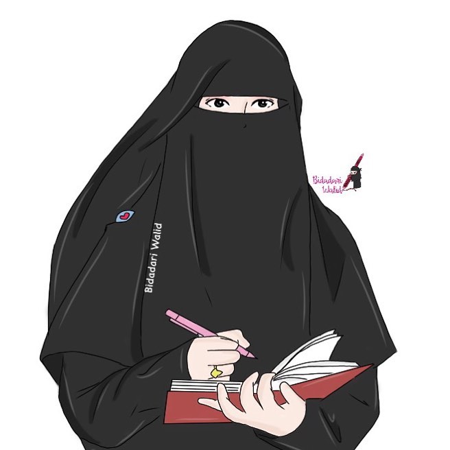 Gambar Kartun Muslimah Bercadar Seorang Penulis