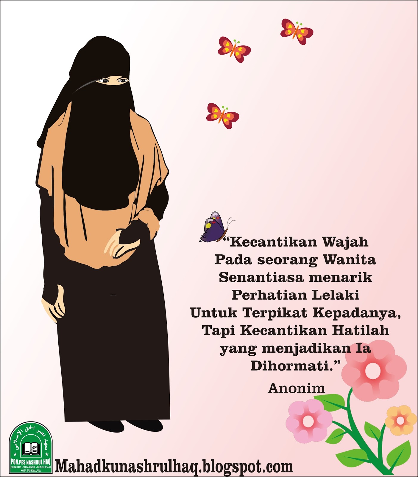 Gambar Kartun Muslimah Bercadar tentang Kecantikan Hati