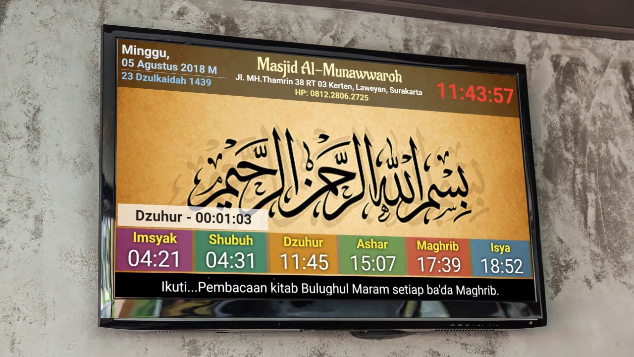Jam Digital Masjid TV LED