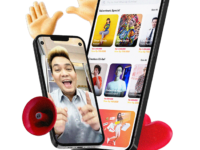 Tampilan video shoutout dan video call di aplikasi BintanGO